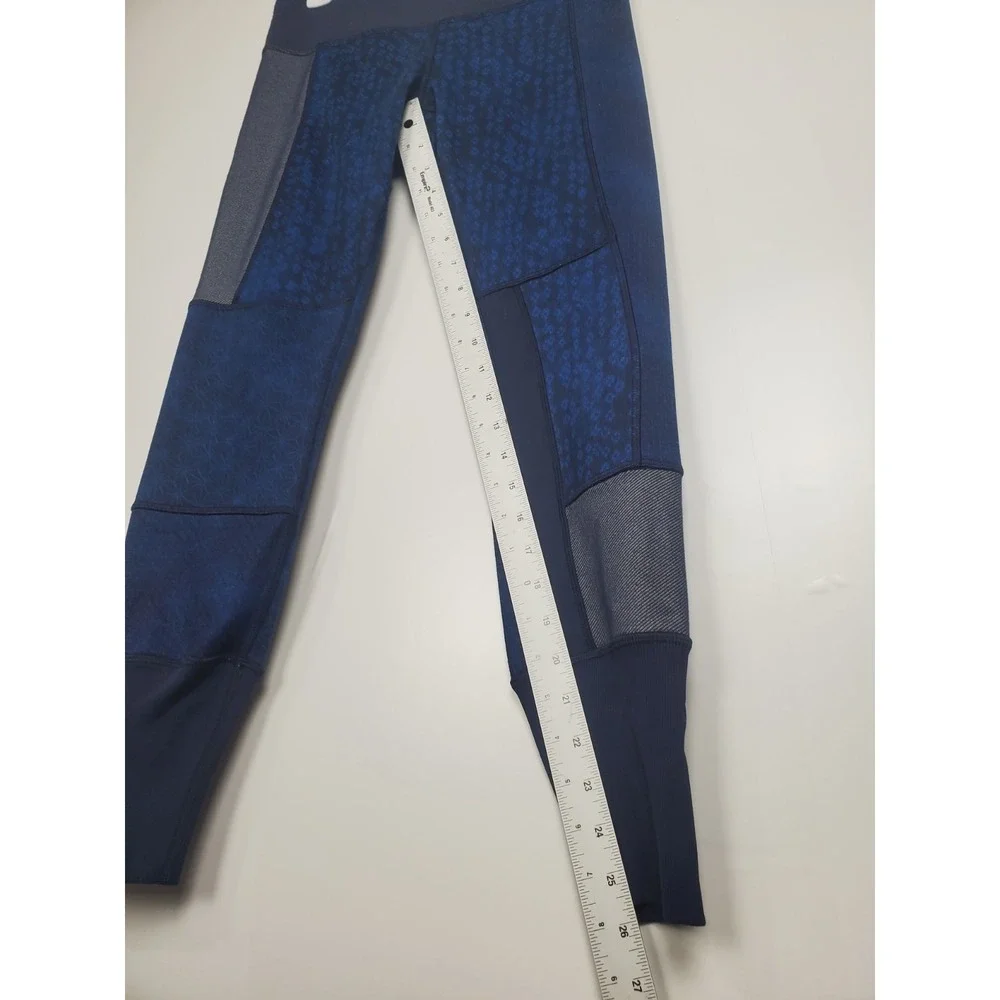 Lululemon Wunder Under Full-On Luon Pants (Sashiko), Women's Size 8, Navy Blue S